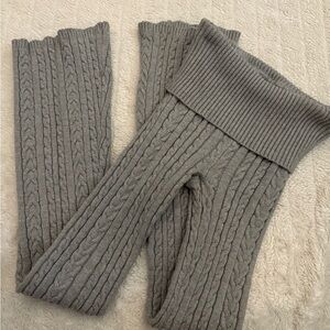 Knit Fold-over Flare Pants